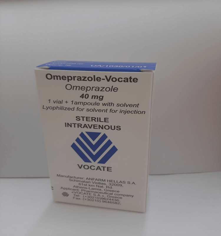 ОМЕПРАЗОЛ-ВОКАТЕ ліофілізат для розчину для інфузій по 40 мг флакон